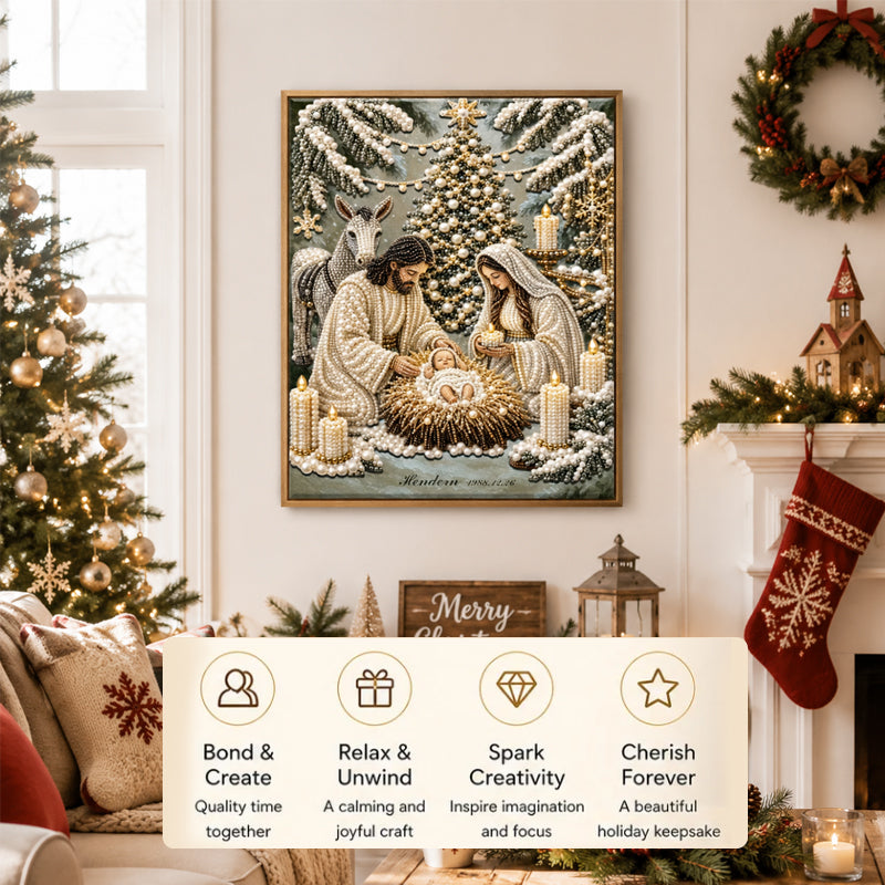 🔥49% OFF –✝️ Nativity Scene Diamond Painting Kit🌟📦Limited Stock！BUY 3 GET 1 FREE (4PCS)