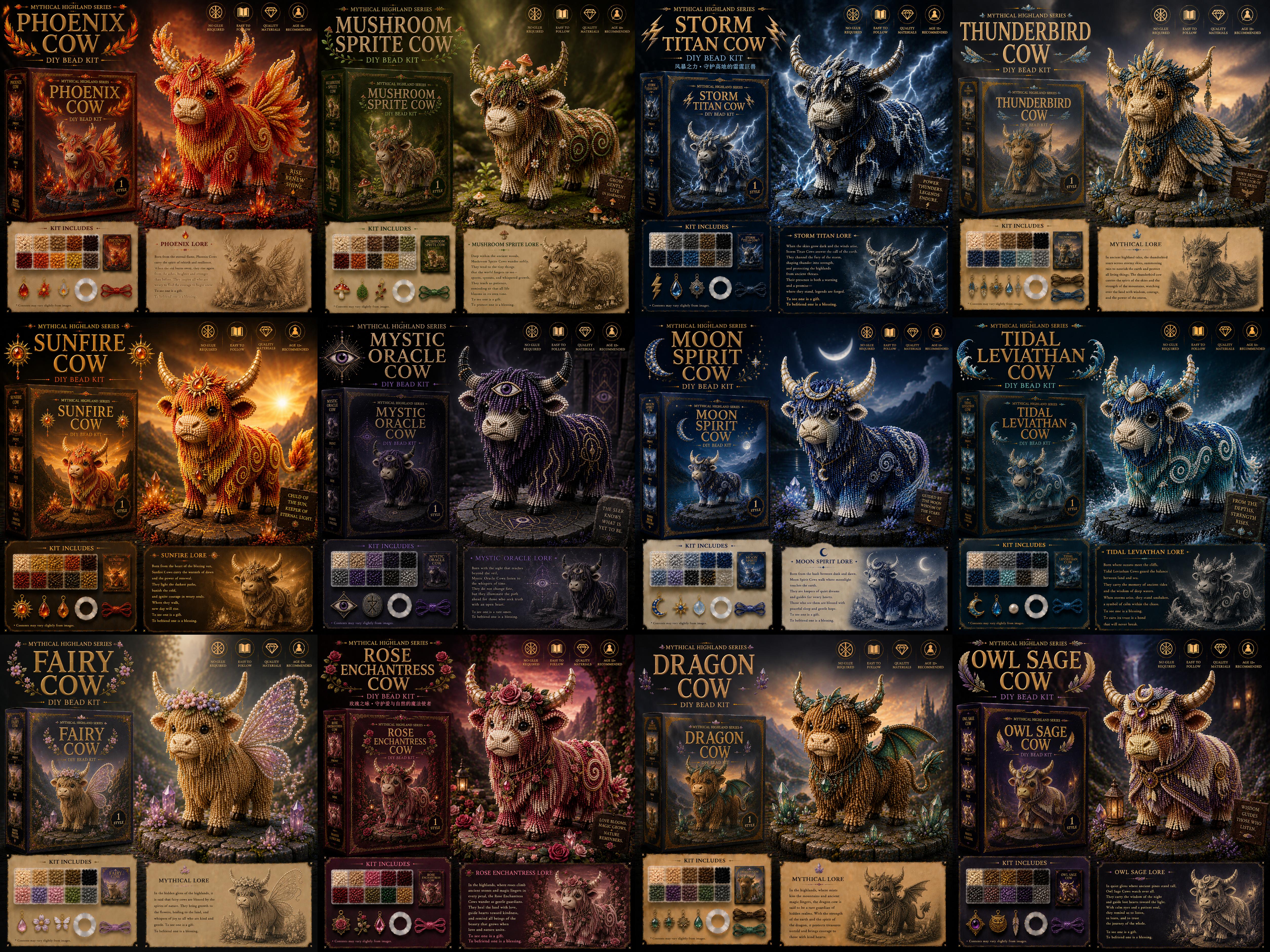🐮 Mythical Highland Series™ DIY Bead Kit Collection