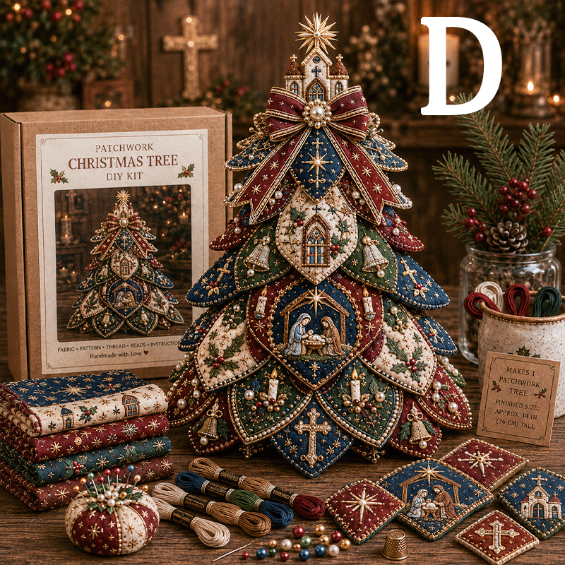 🔥49% Off Last Day -✝️ Religious-Themed Beaded & Quilted Christmas Tree DIY Kit