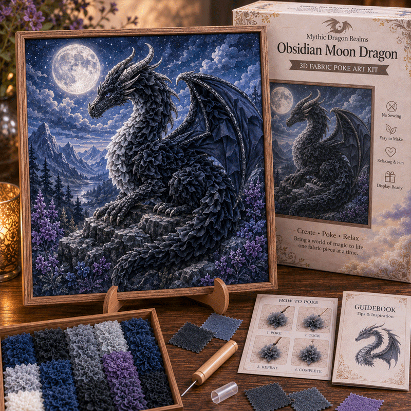🔥50% Off Last Day🔥🐉 Mythic Dragon Realms 3D Fabric Poke Art Kit