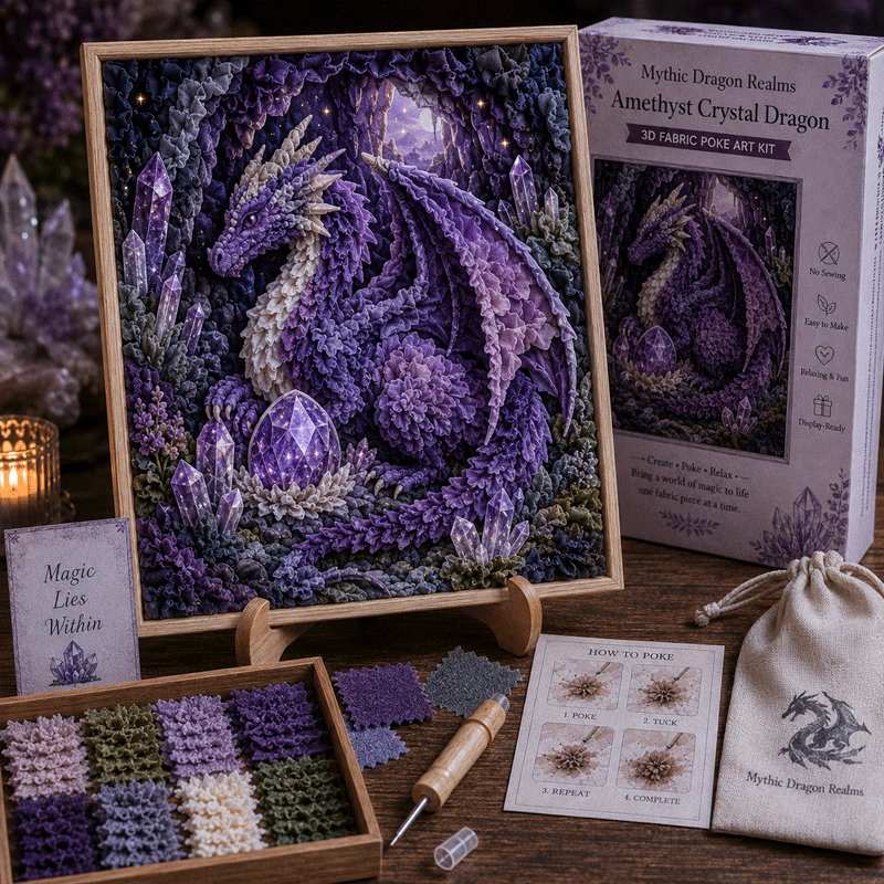 🔥50% Off Last Day🔥🐉 Mythic Dragon Realms 3D Fabric Poke Art Kit