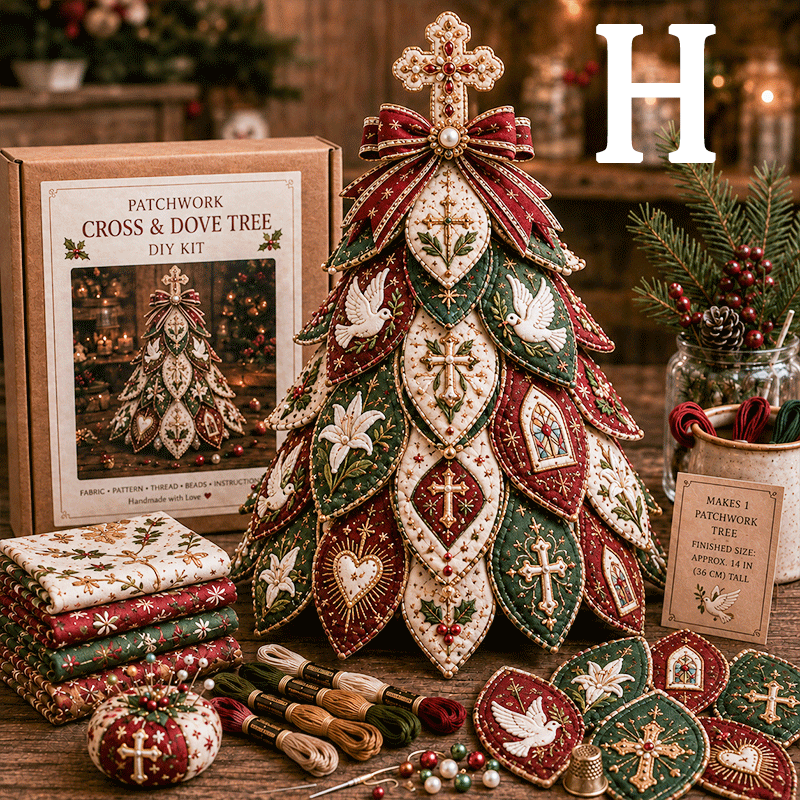 🔥49% Off Last Day -✝️ Religious-Themed Beaded & Quilted Christmas Tree DIY Kit
