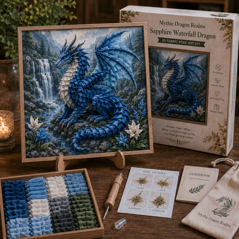 🔥50% Off Last Day🔥🐉 Mythic Dragon Realms 3D Fabric Poke Art Kit