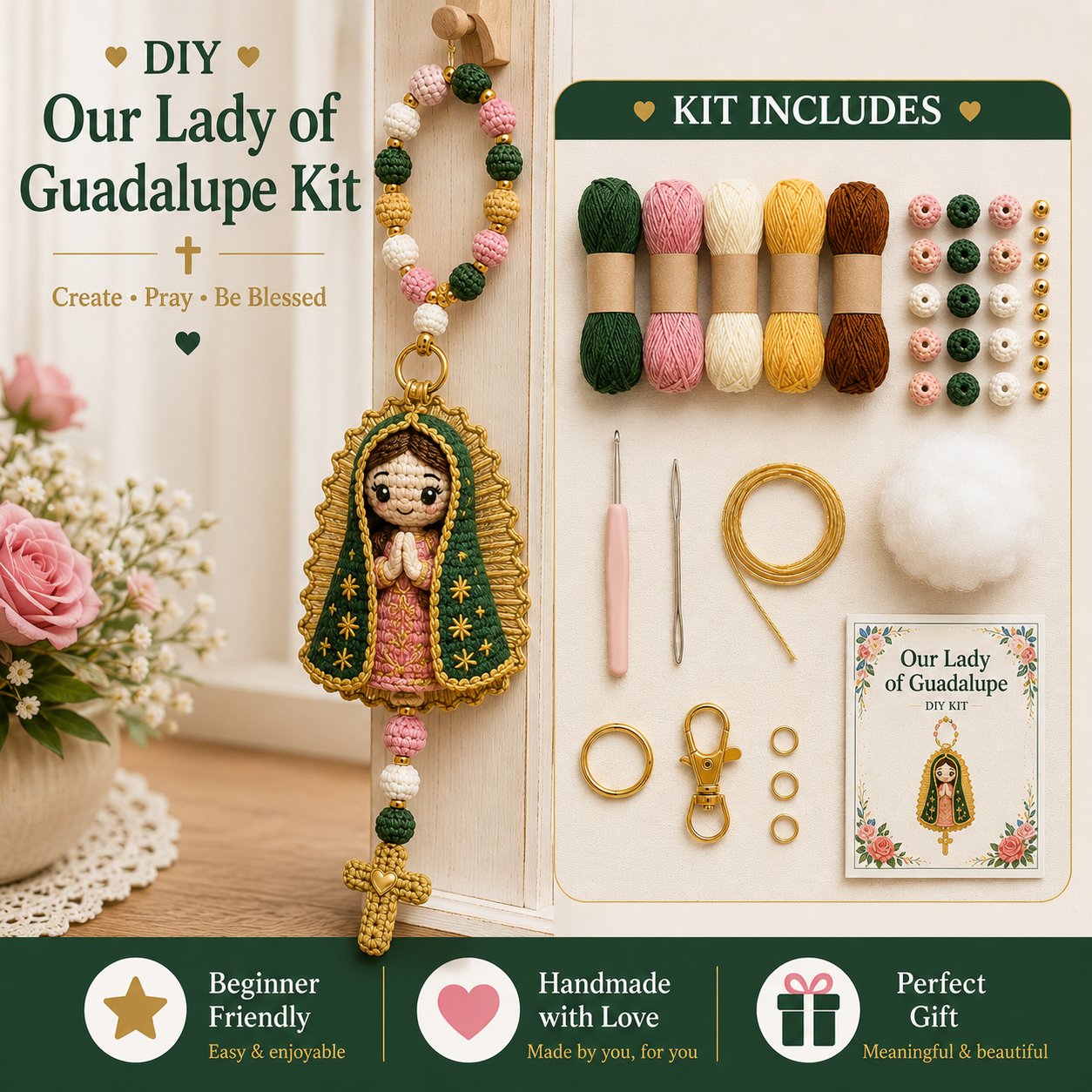 📦Limited Stock🎁Buy 3 Get 1 Free (Add 4 to your cart) ⏳Now 49% OFF |🧶DIY Crochet Kit – Create Your Own Faith-Inspired Decoration