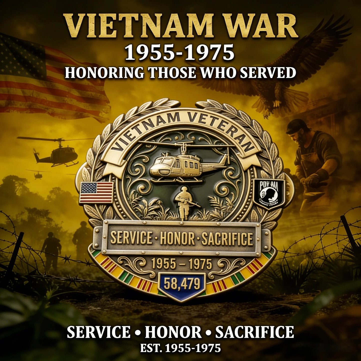 🦅LAST DAY 50% OFF -- 🎖️Vietnam Veteran Honor Commemorative Pin