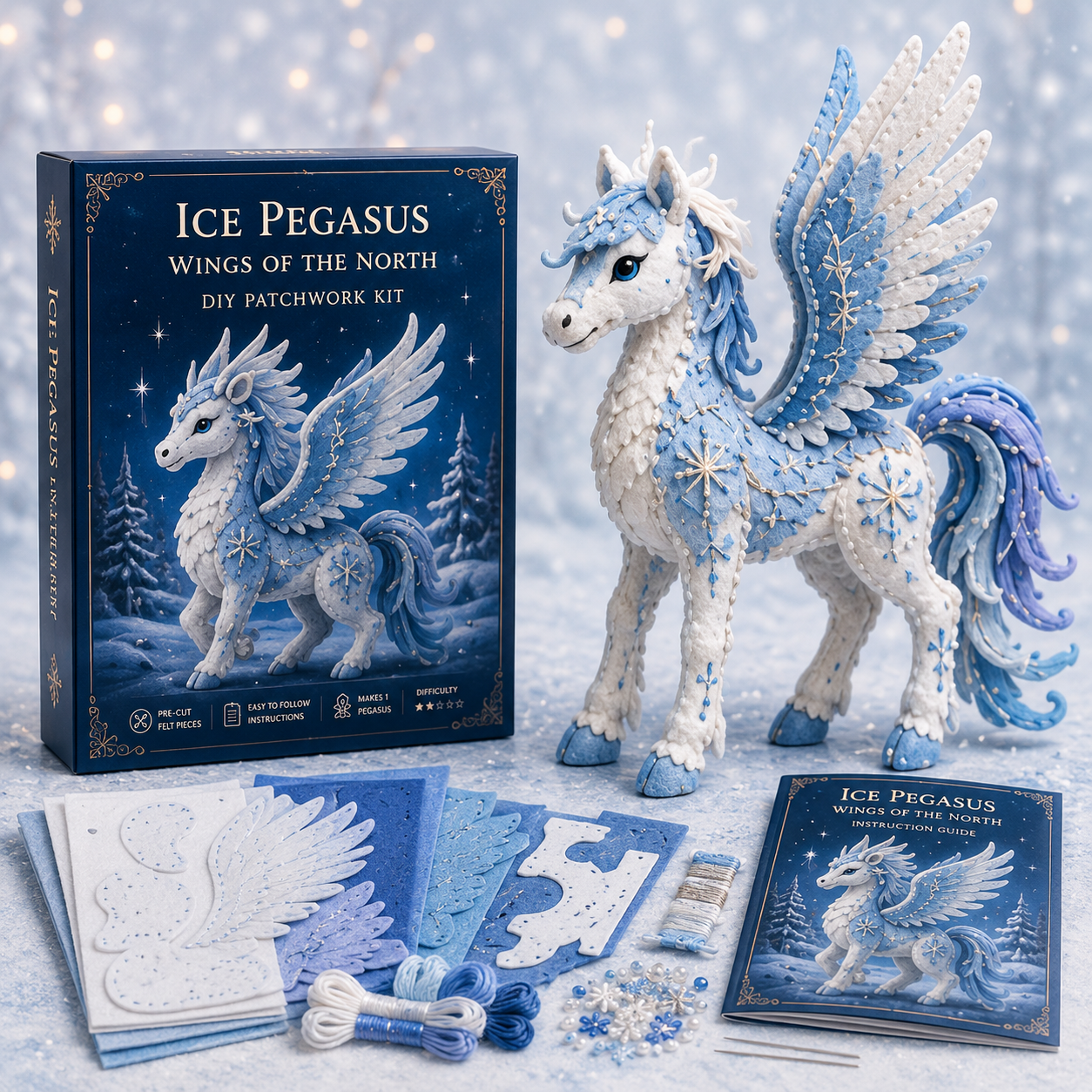Arctic Winter Guardians Series 2 DIY Patchwork Kit – Magical Winter Animal Craft ❄️🧵