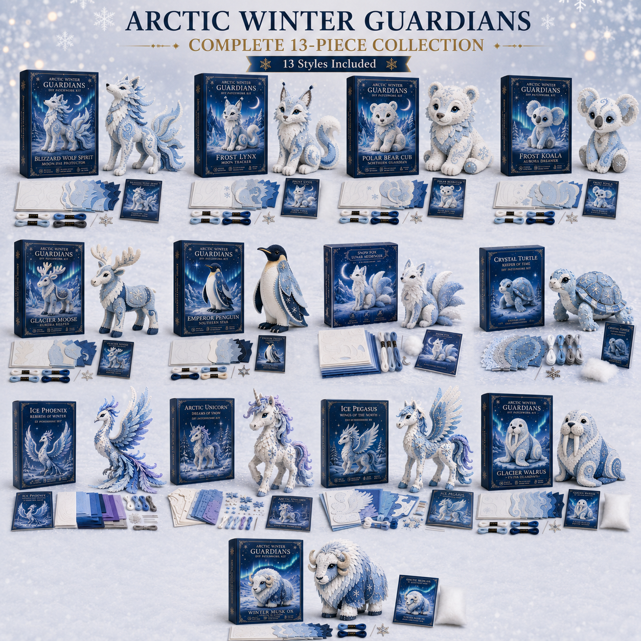 Arctic Winter Guardians Series 2 DIY Patchwork Kit ❄️🔥Last 4 hours 🔥Buy 3 Get 1 Free