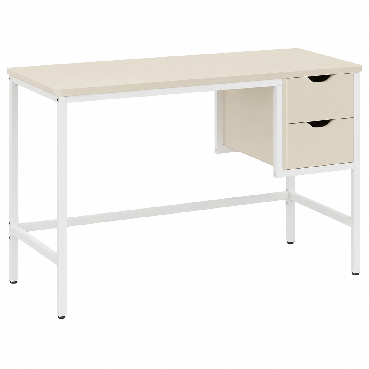 Mesa de escritorio moderna con cajonera lateral y estructura metalica- warmiro