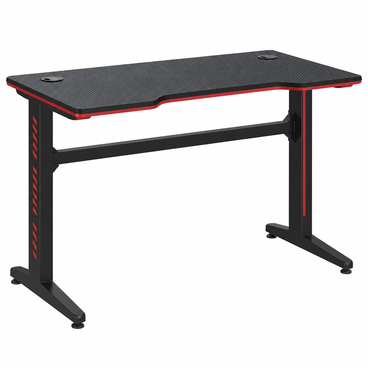 Mesa gamer ergonomica con iluminacion RGB y acabado fibra carbono- warmiro