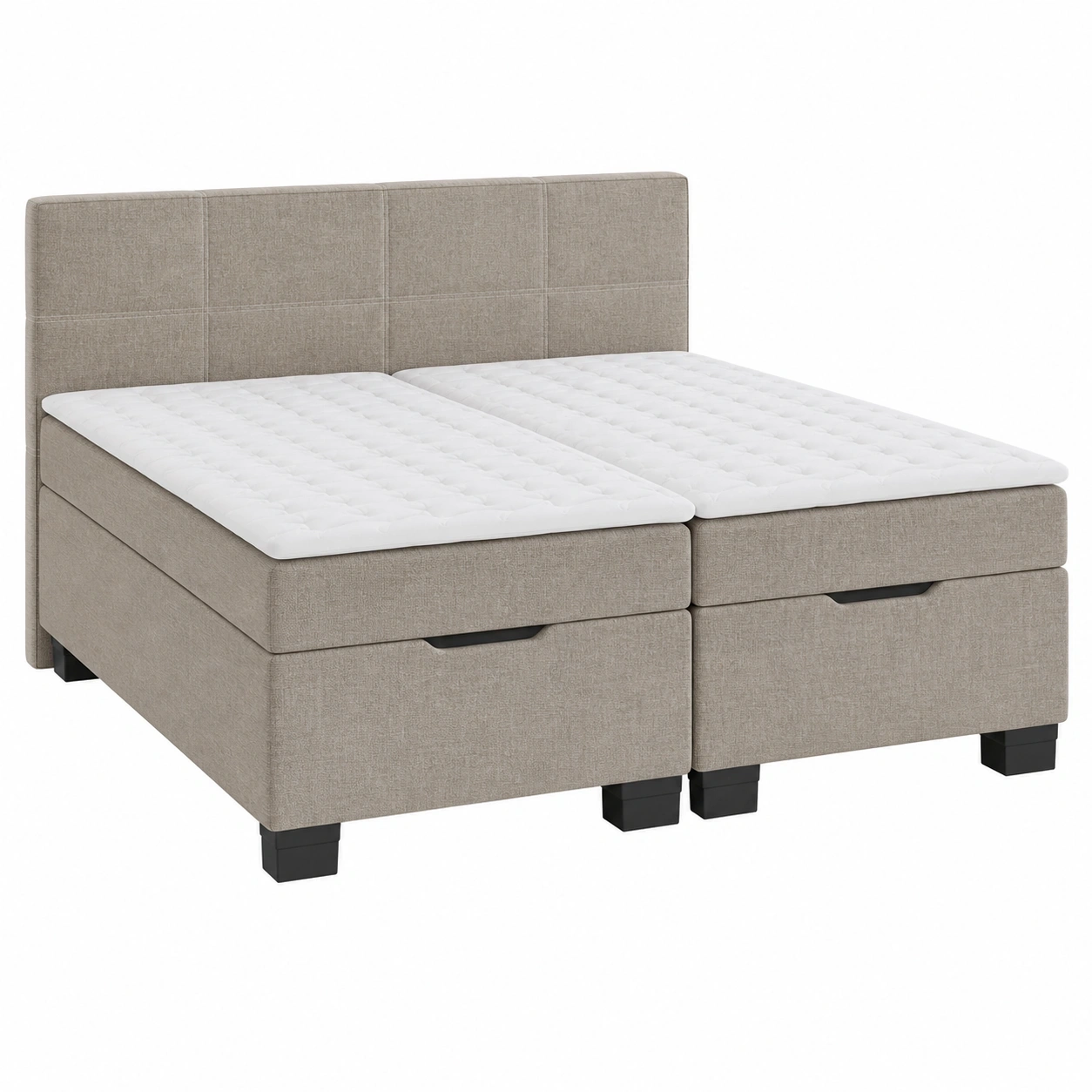 Boxspringbett 180x200 cm Doppelbett mit Kopfteil und Stauraum Polsterbett Modern-furnazio 