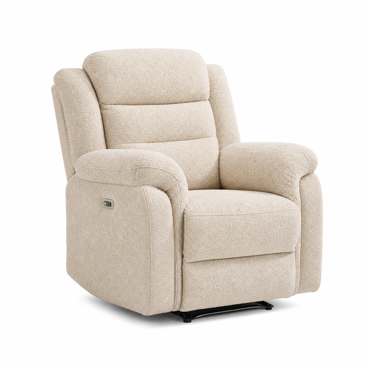 Elektrischer Relaxsessel in Creme Boucle mit Komfortfunktion-furnazio 