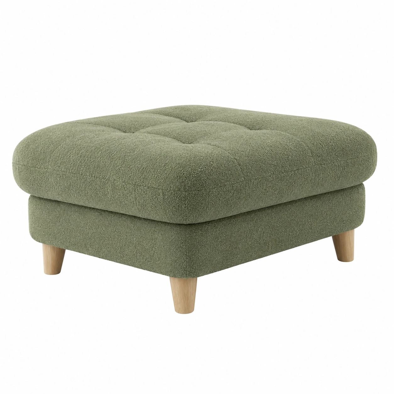 Moderner Polsterhocker Gruen Stoff Gepolstert Quadratisch 144x99x46 cm-furnazio 