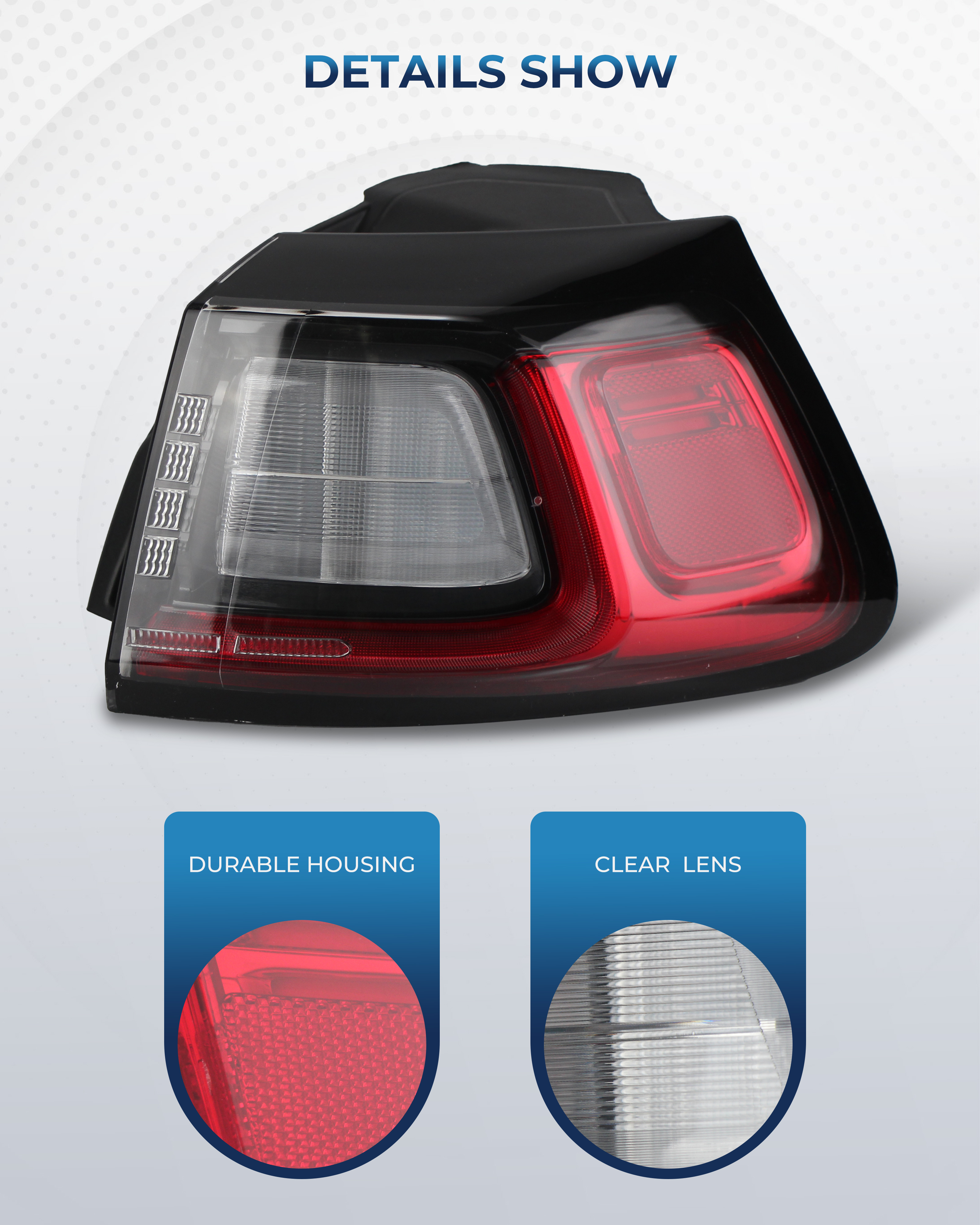 Tail Lights Compatible with 2019 2020 2021 2022 2023 Jeep Cherokee Outer Taillights Right Passenger Side, OEM: CH2805119 68275958AF