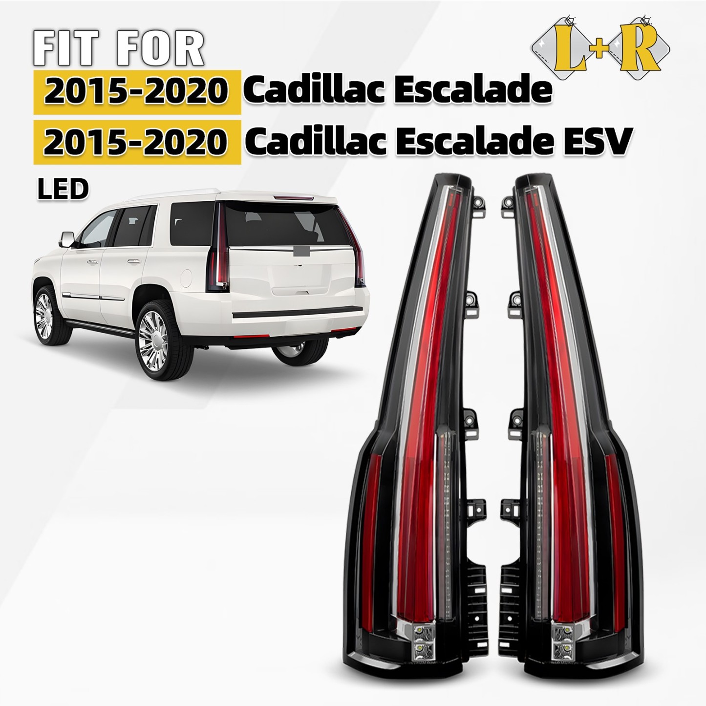 Pair LED Tail Light For 2015-2020 Cadillac Escalade Brake Lamp Left +Right Side