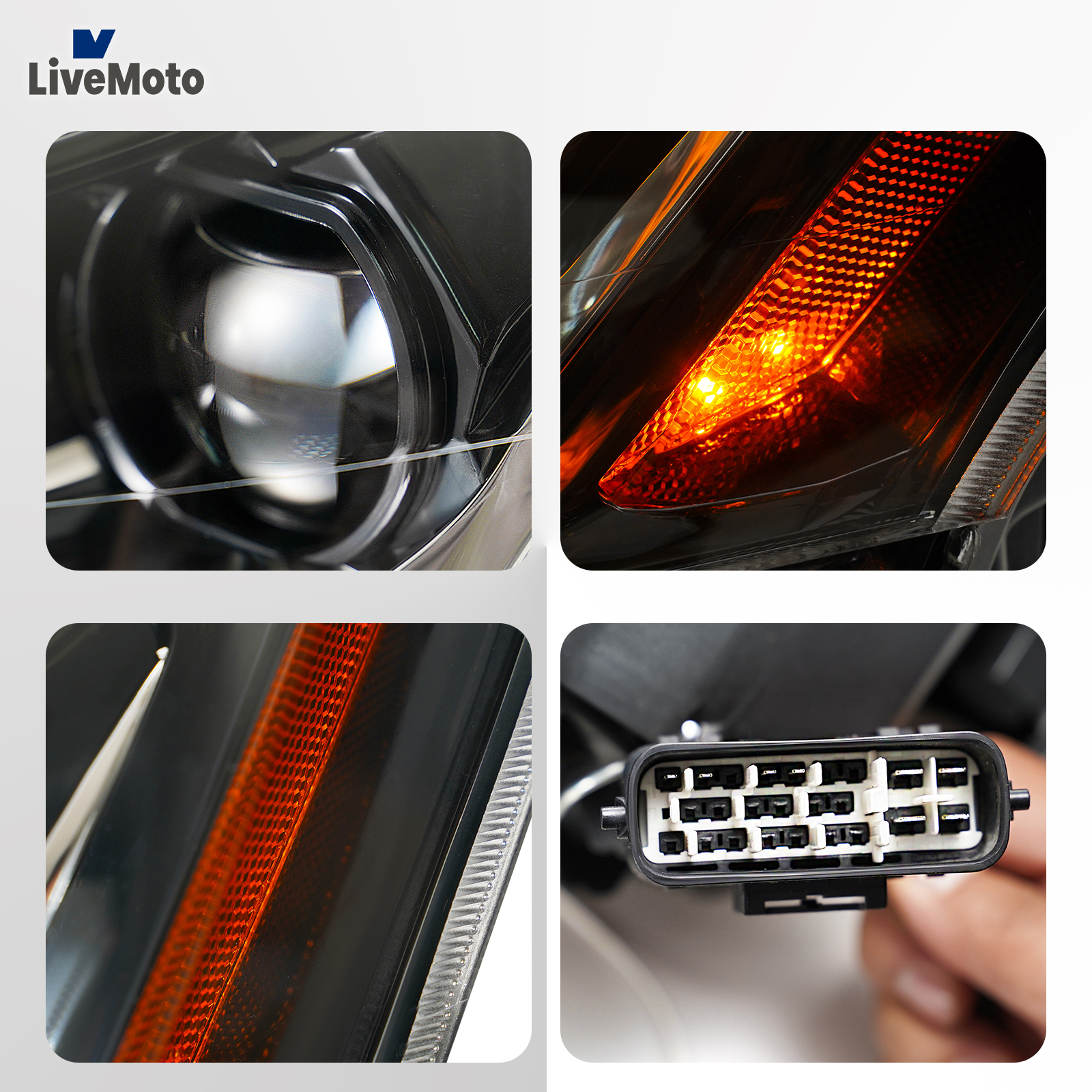 LED Headlight Assembly Compatible with New Pair LED DRL Sequential Headlight Signal For 2006-2013 IS250 IS350