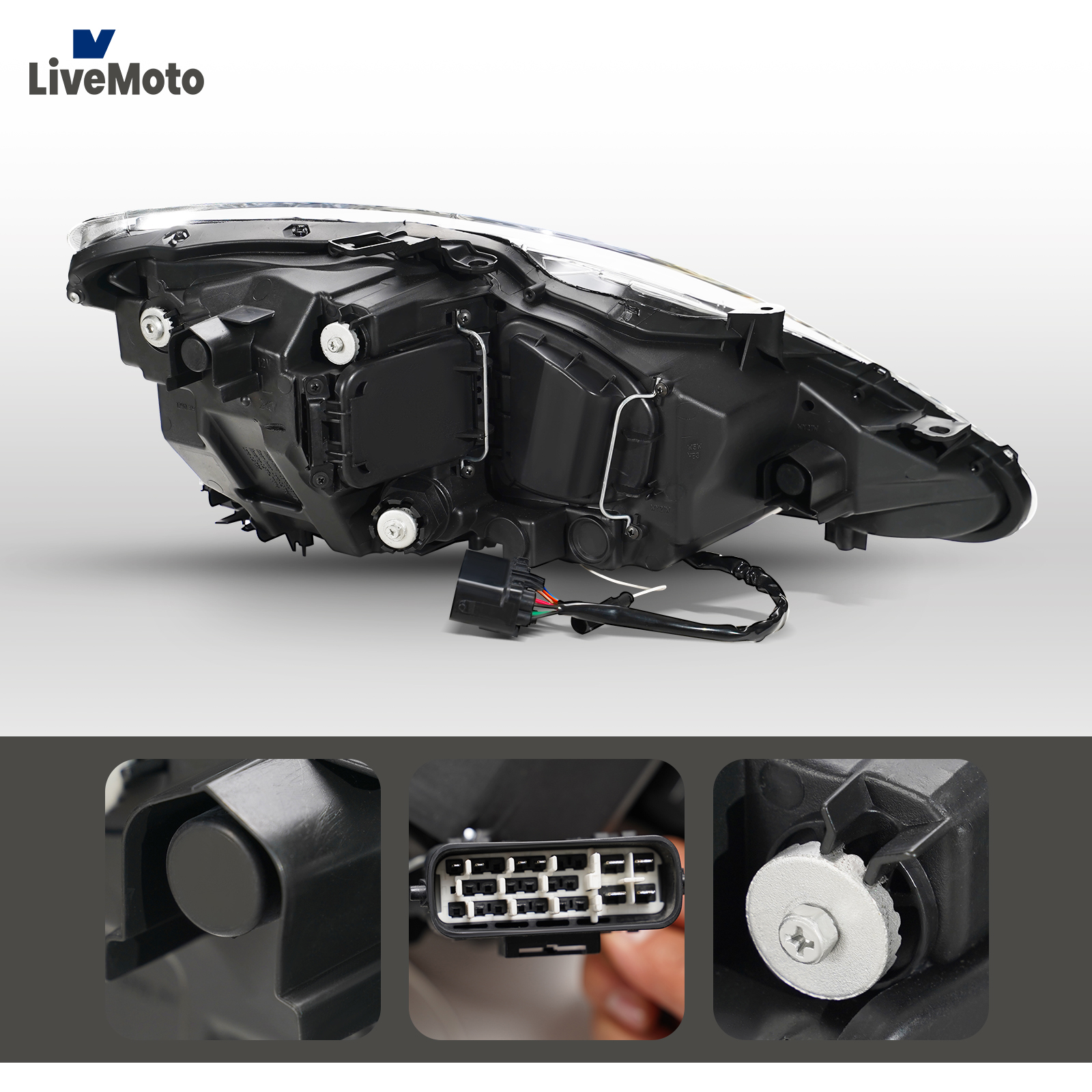 LED Headlight Assembly Compatible with New Pair LED DRL Sequential Headlight Signal For 2006-2013 IS250 IS350