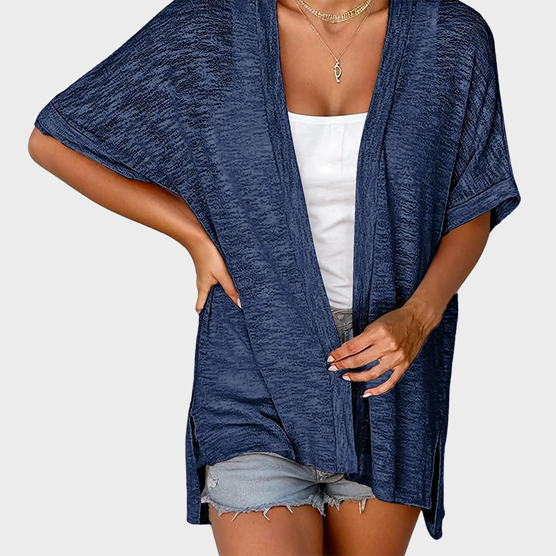 Short-sleeved casual solid coat