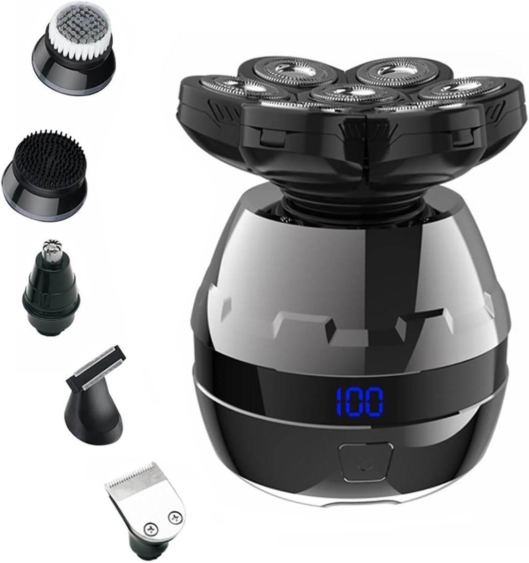 Afeitadora Eléctrica 6 en 1 para Hombre - Máquina para Cabeza Calva Barba y Cuidado Corporal Uso Húmedo y Seco-Palolyhaven