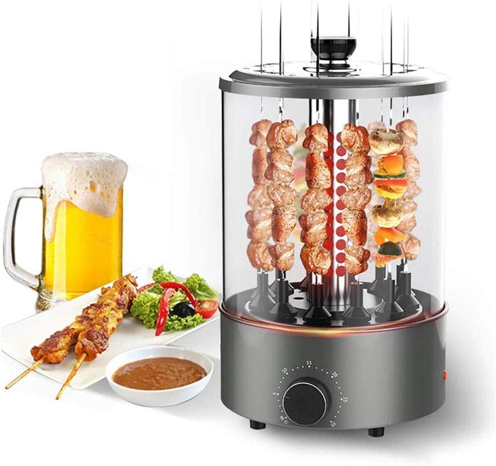 Parrilla eléctrica vertical sin humo - temporizador - rotación automática - brochetas en espiral - modelo M9FD1382-Palolyhaven