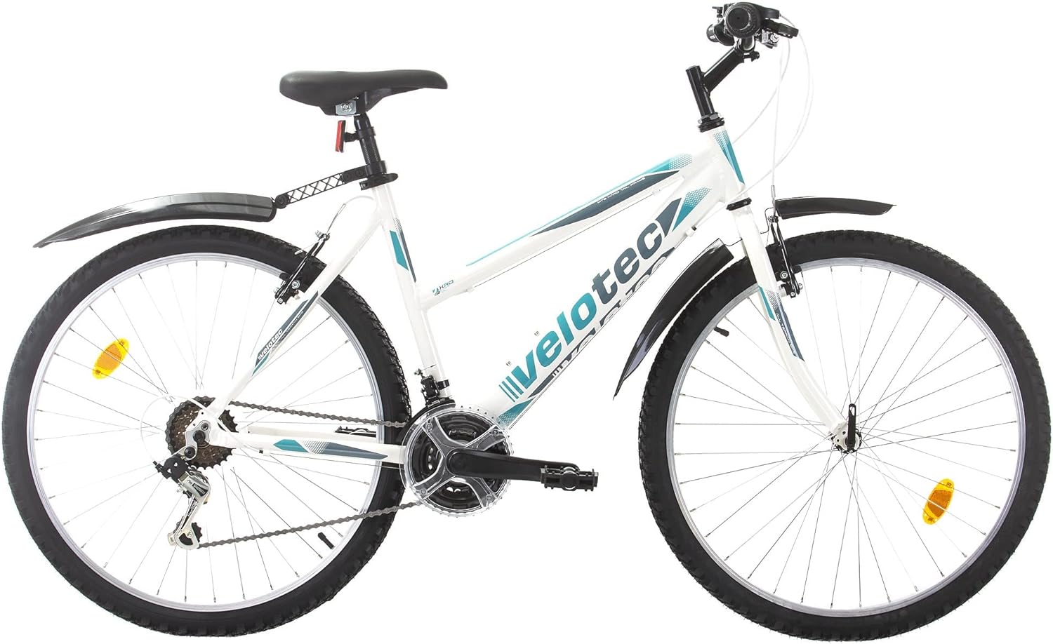Bicicleta de montaña 26 pulgadas PROBIKE 6th Sense - 18 velocidades - cuadro de aluminio - color blanco y azul - para mujeres y jóvenes-Palolyhaven