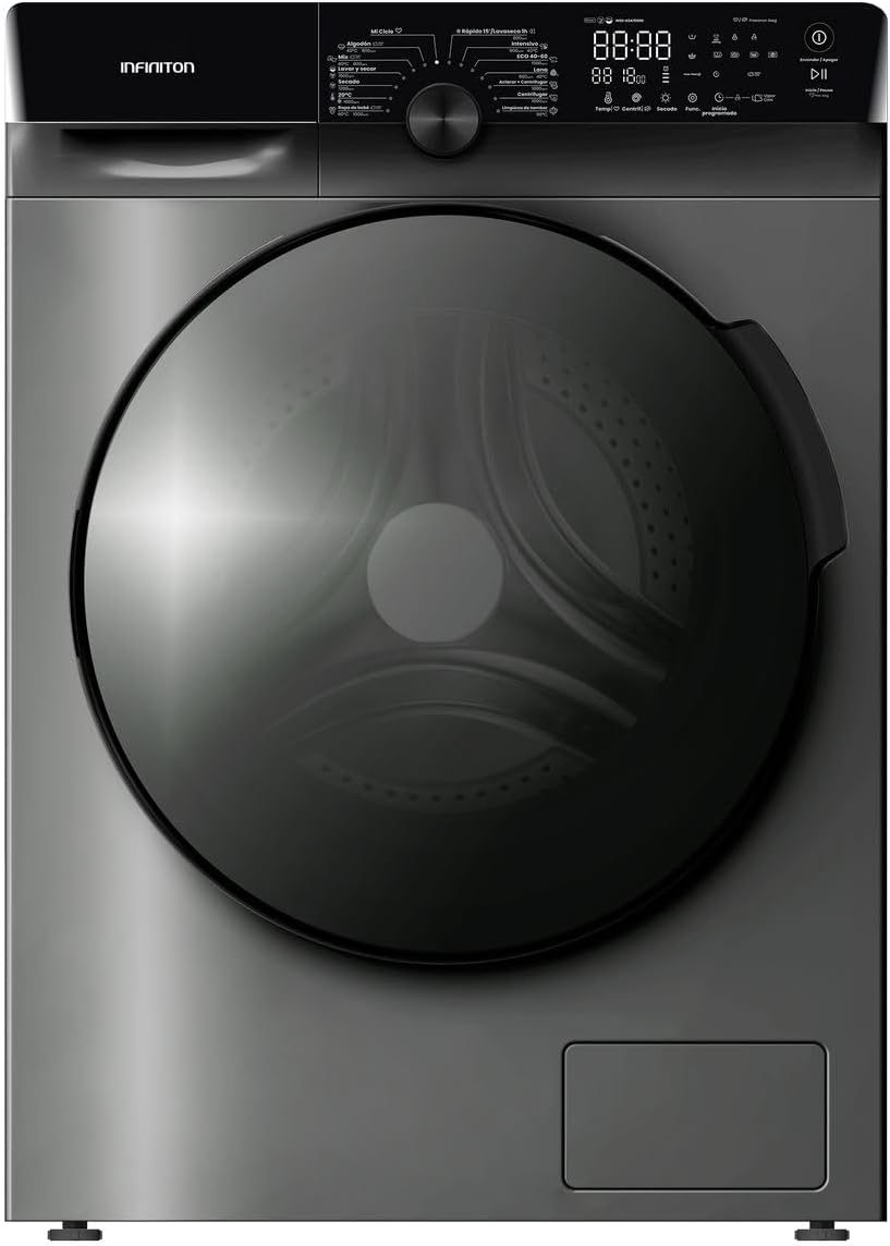 Lavasecadora INFINITON WSD-K0A7D5DK 10 kg Lavado 7 kg Secado - Carga Frontal 1500 RPM Vapor Higiénico Inicio Diferido Dark Inox-Palolyhaven