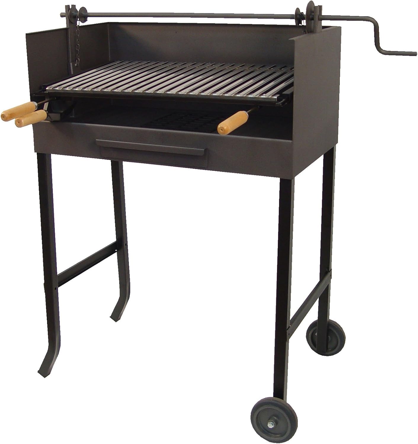Imex El Zorro barbacoa 71537 elevador parrilla inox 72x40x100 cm carbon jardin exterior negro - barbacoa carbon regulable altura - parrilla inox jardin-Palolyhaven