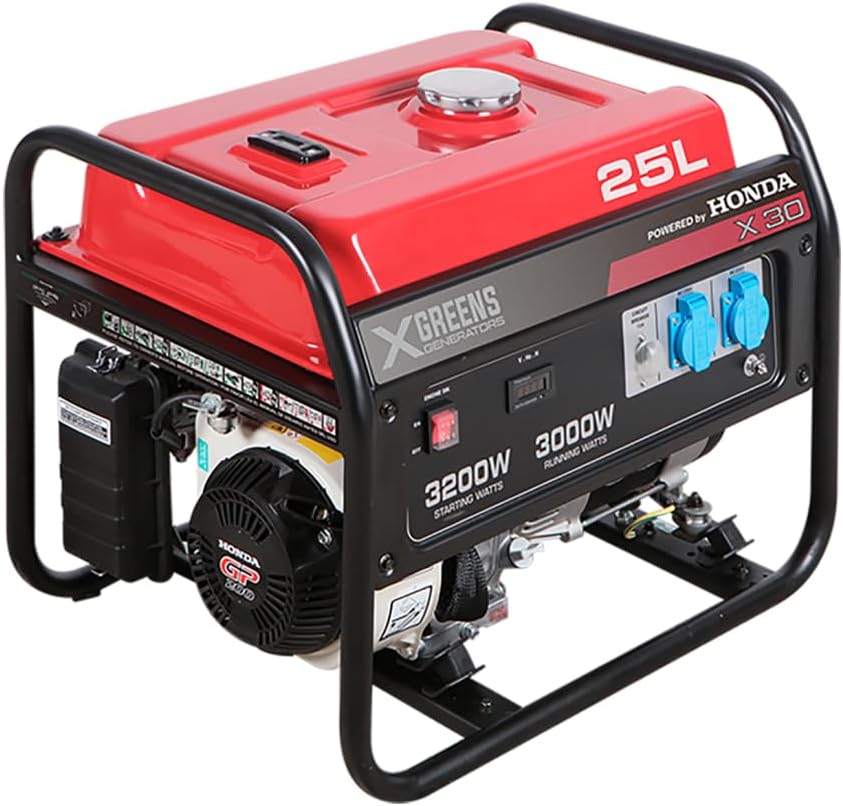 Generador X30 gasolina máximo 3000 W - depósito 25 L - AVR - 2 tomas 230 V - panel digital-Palolyhaven