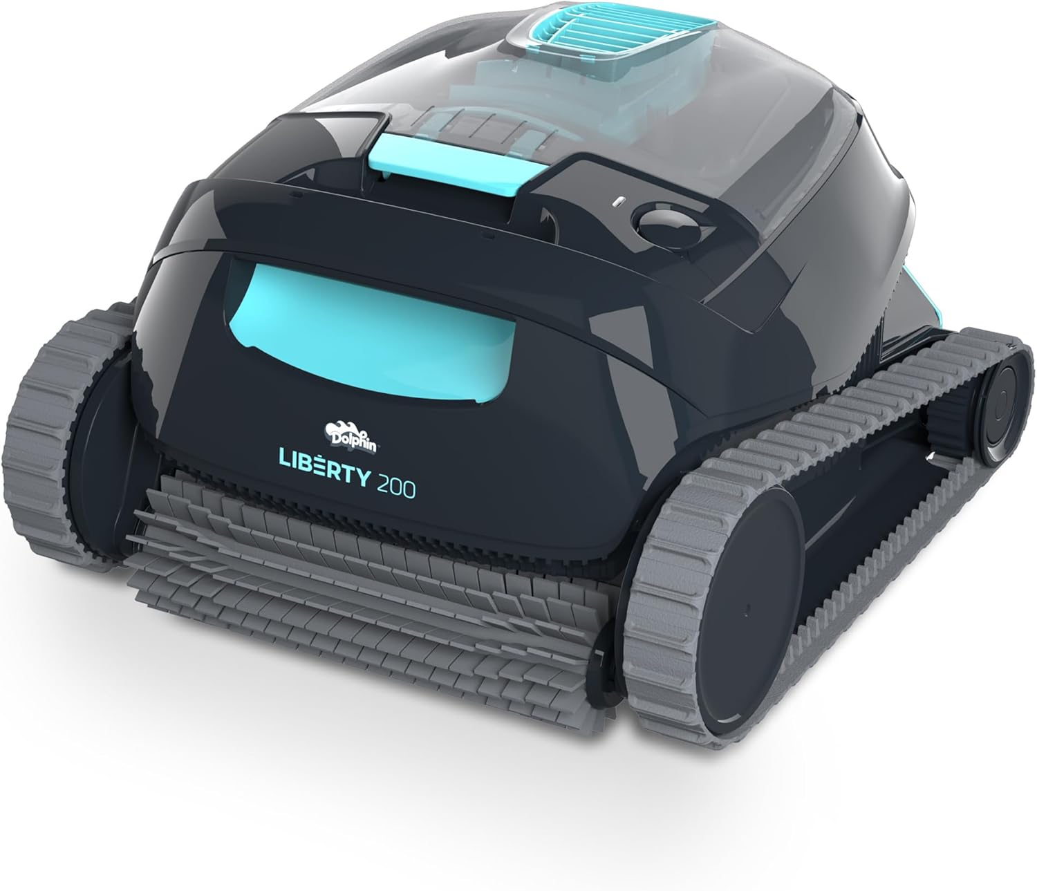Dolphin Liberty 200 robot limpiafondos automático - Batería para piscina enterrada 10 m - Limpieza fondo y paredes - Modo Eco - Negro y azul-Palolyhaven