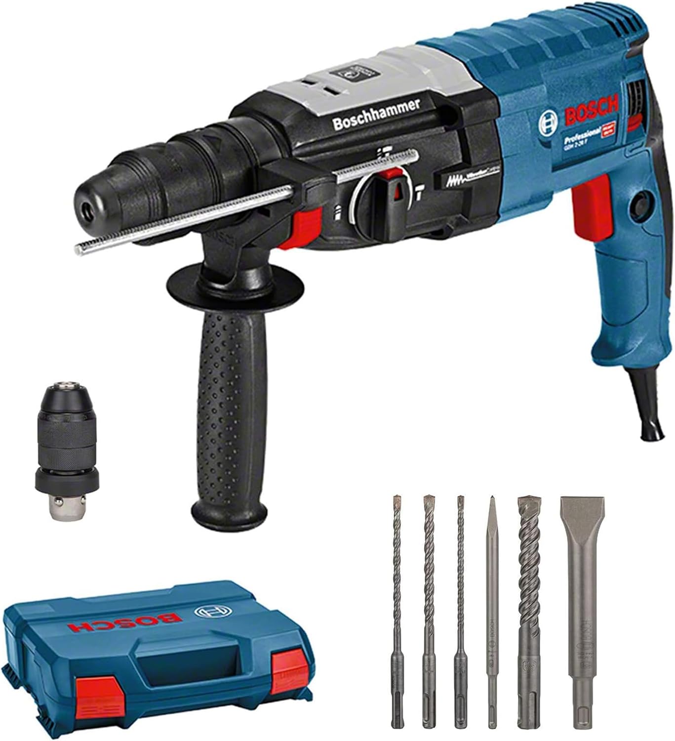 Bosch Professional GBH 2-28 F Martillo Perforador 880W SDS Plus 28mm con Set de Cinceles L Case Construcción Profesional - Herramienta Bosch-Palolyhaven