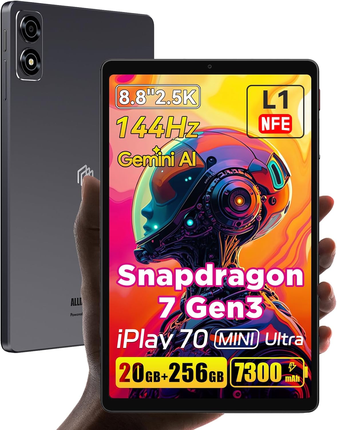 ALLDOCUBE iPlay 70 Mini Ultra 8,8 Pulgadas Android 14 - Snapdragon 7 Gen 3 20 GB RAM 256 GB ROM Pantalla 144 Hz WiFi 6-Palolyhaven