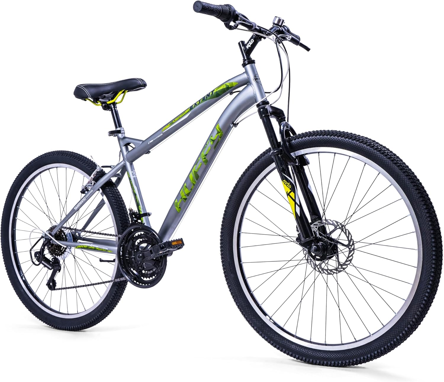 Bicicleta de montaña 26 pulgadas Huffy Extent - cuadro de acero aleado - suspensión delantera - frenos de disco y caliper - color gris - talla M-Palolyhaven