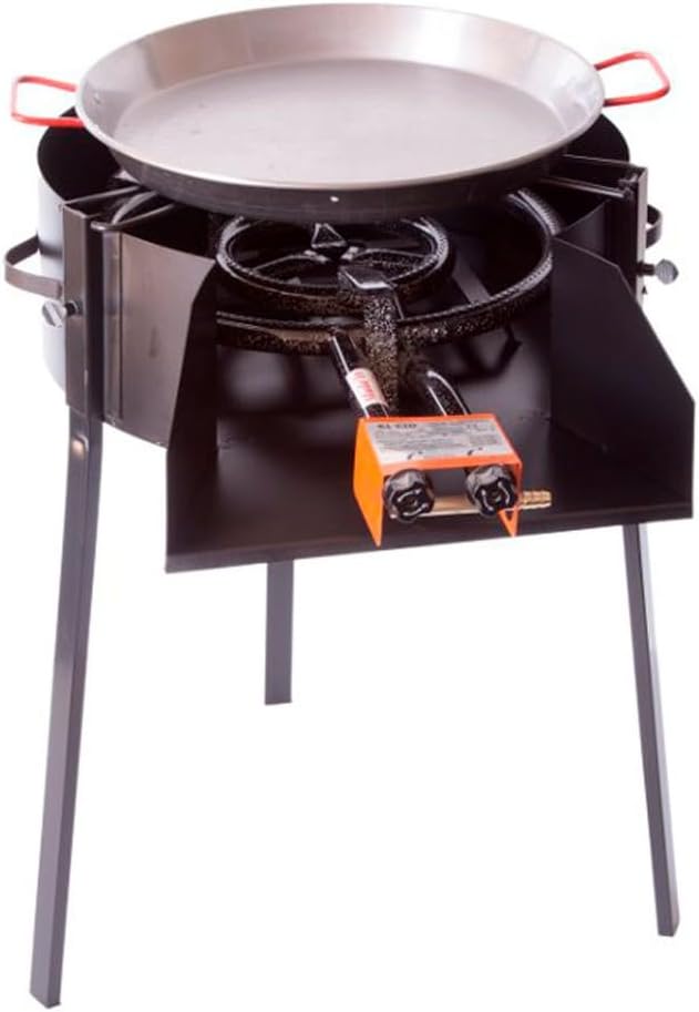 Barbacoa Portátil Redonda para Carbón Leña y Gas - Parrilla Multifunción Tipo Paellero para Jardín Camping Terraza y Reuniones al Aire Libre-Palolyhaven