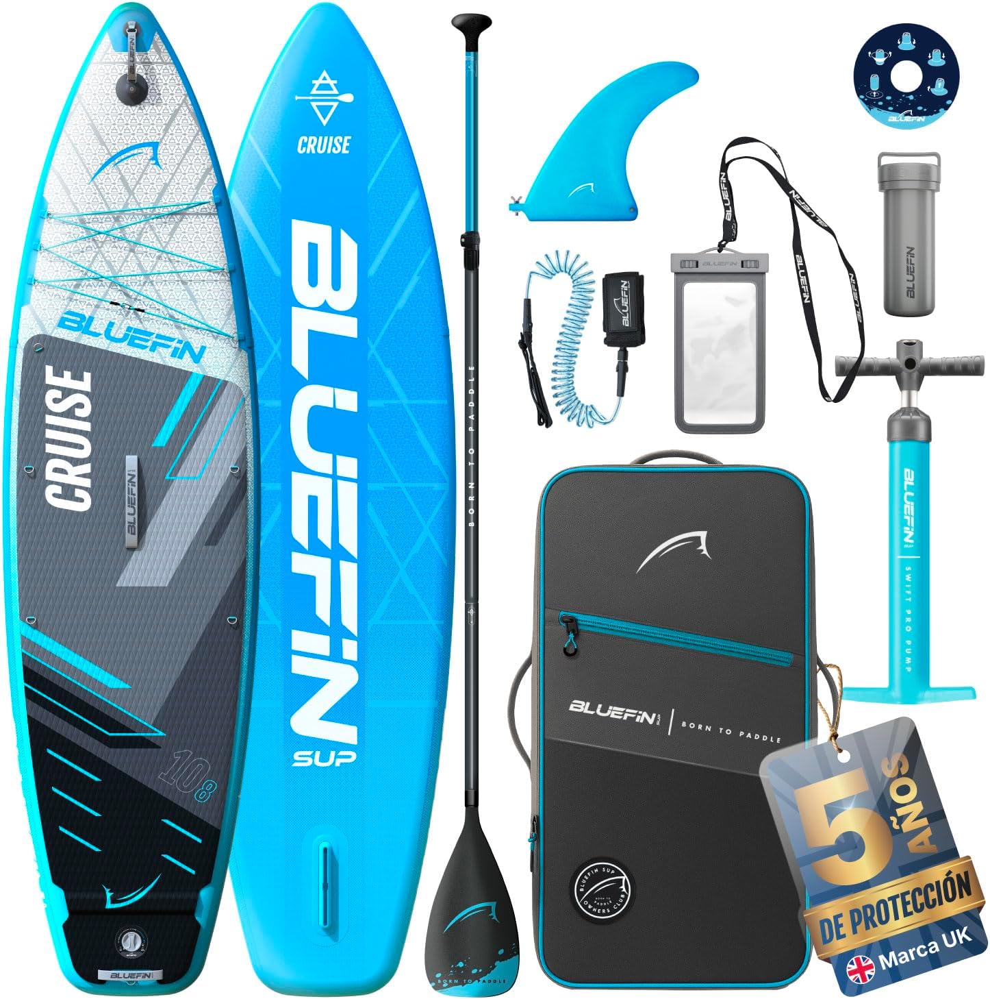 Tabla Paddle Surf Hinchable Bluefin Cruise 10.8 - SUP All Round de 6 Pulgadas - PVC Resistente - Azul - Con Accesorios Premium y Superficie Antideslizante-Palolyhaven