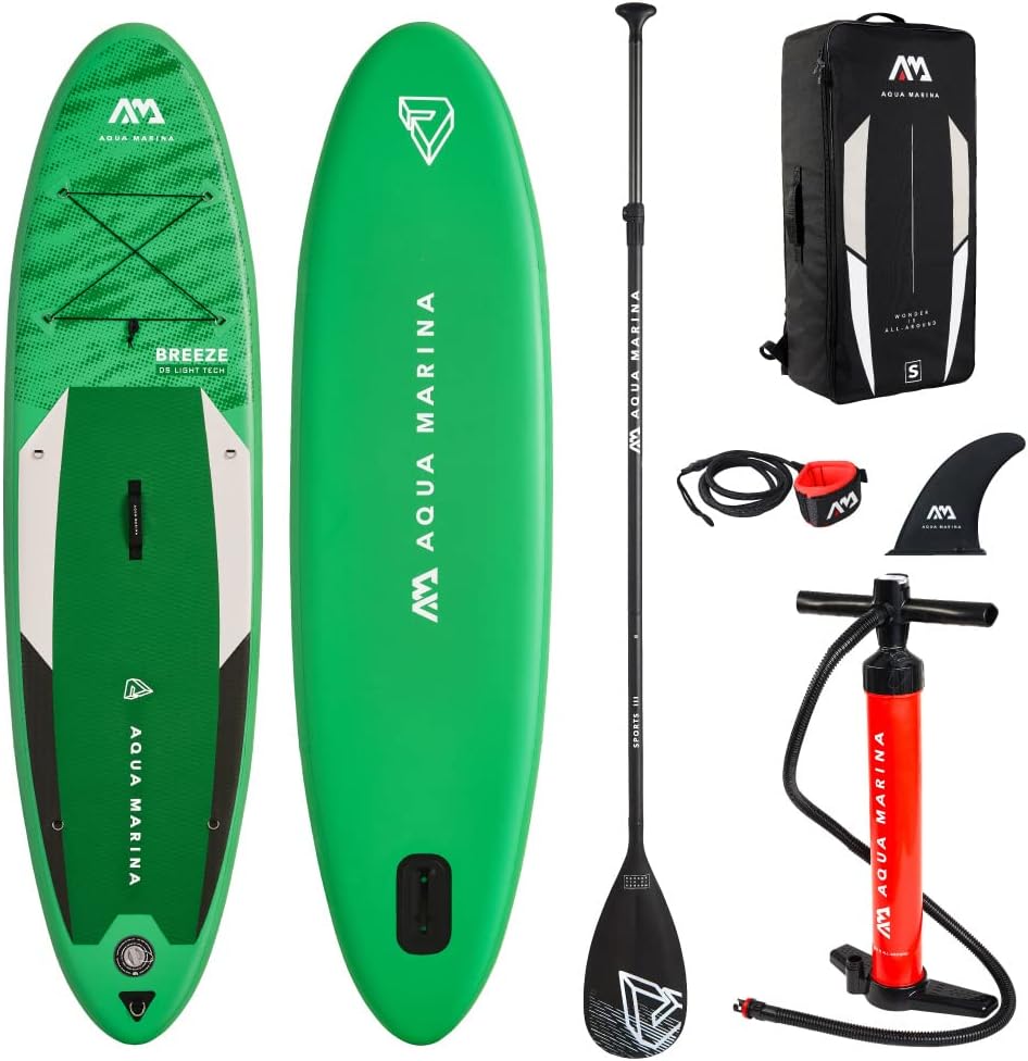 Aqua Marina Breeze tabla SUP inflable - PVC - 300 x 76 cm - 12 cm grosor - multicolor - hasta 100 kg-Palolyhaven