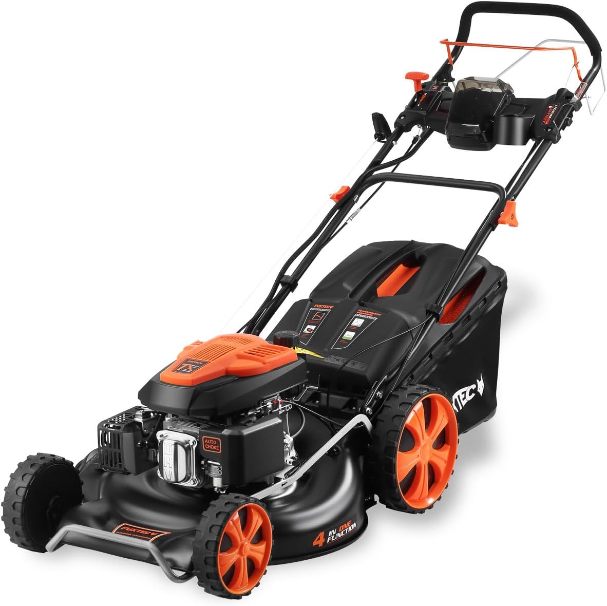 Cortacésped de gasolina autopropulsado - Arranque eléctrico - Corte 53 cm - Recogedor 70 L y velocidad ajustable - Negro-Palolyhaven