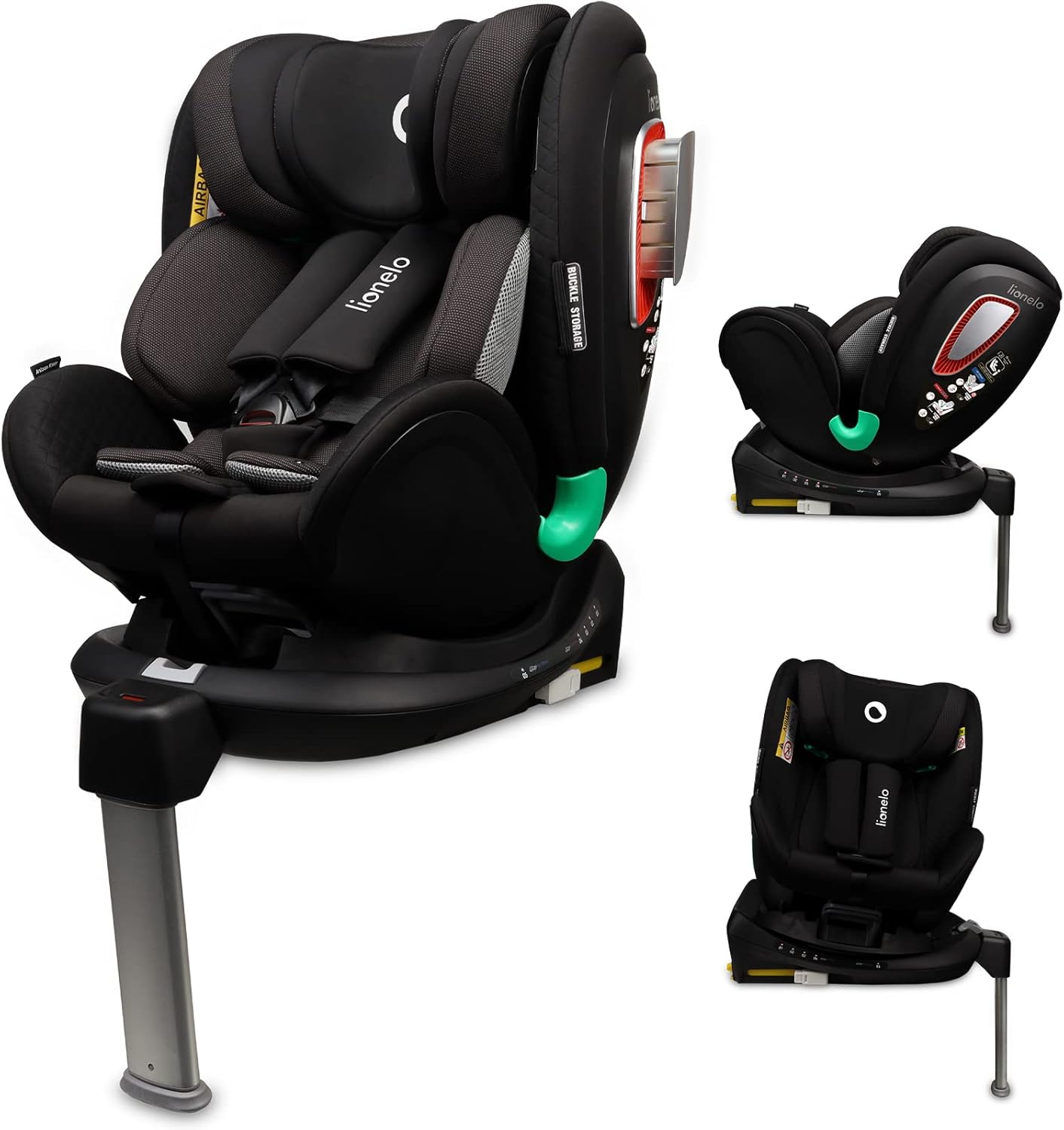 Silla de Coche i-Size ISOFIX - 40-105 cm - Reposacabezas Ajustable 10 Posiciones - Arnés 5 Puntos - Negro-Palolyhaven