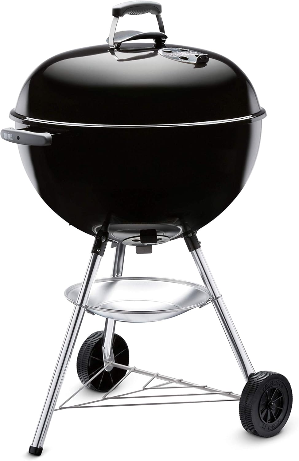 Weber Bar B Kettle barbacoa carbon 57 cm tapa y cuba esmaltadas porcelana soporte tres patas ruedas rejilla cromada negro - barbacoa carbon jardin exterior - coccion tradicional-Palolyhaven