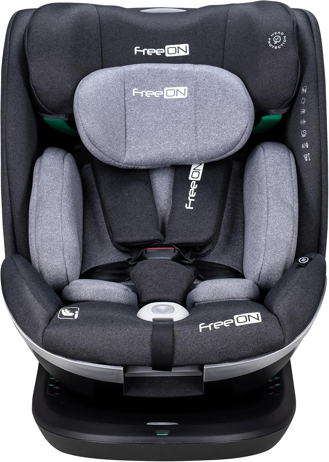 FreeON silla de coche i-Size 40-150 cm giratoria 360 ISOFIX gris oscuro-Palolyhaven