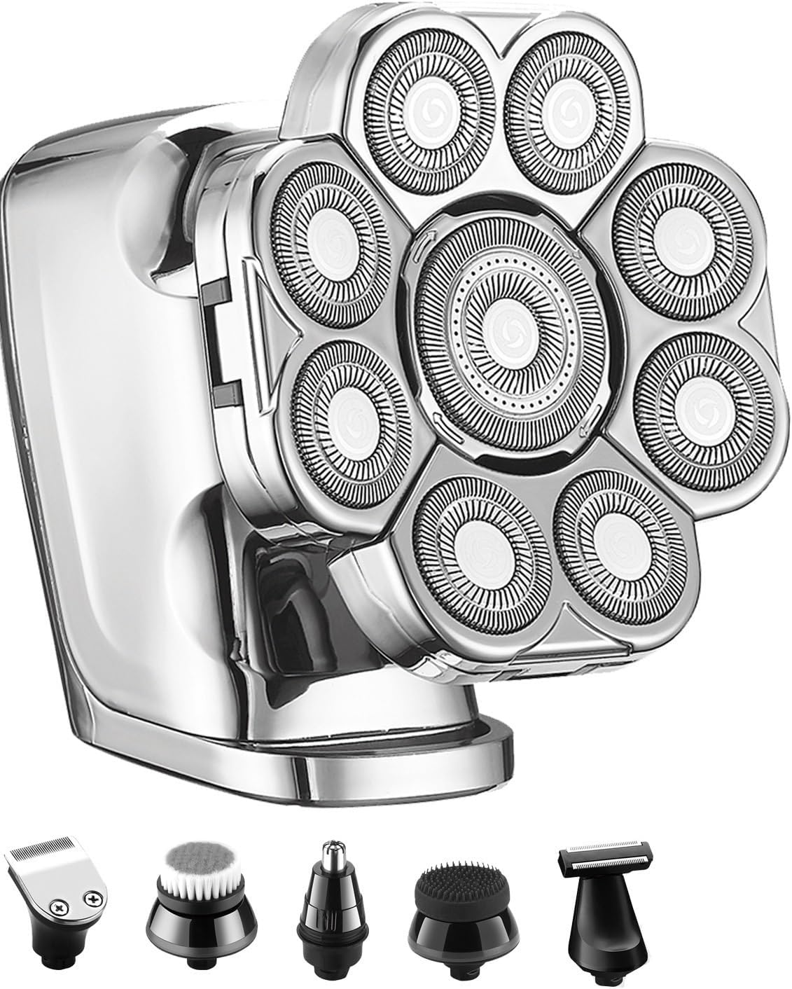 Afeitadora de Barba 9D para Hombre Calvo - Kit de Aseo 6 en 1 Impermeable Recargable USB Uso en Seco y Húmedo-Palolyhaven