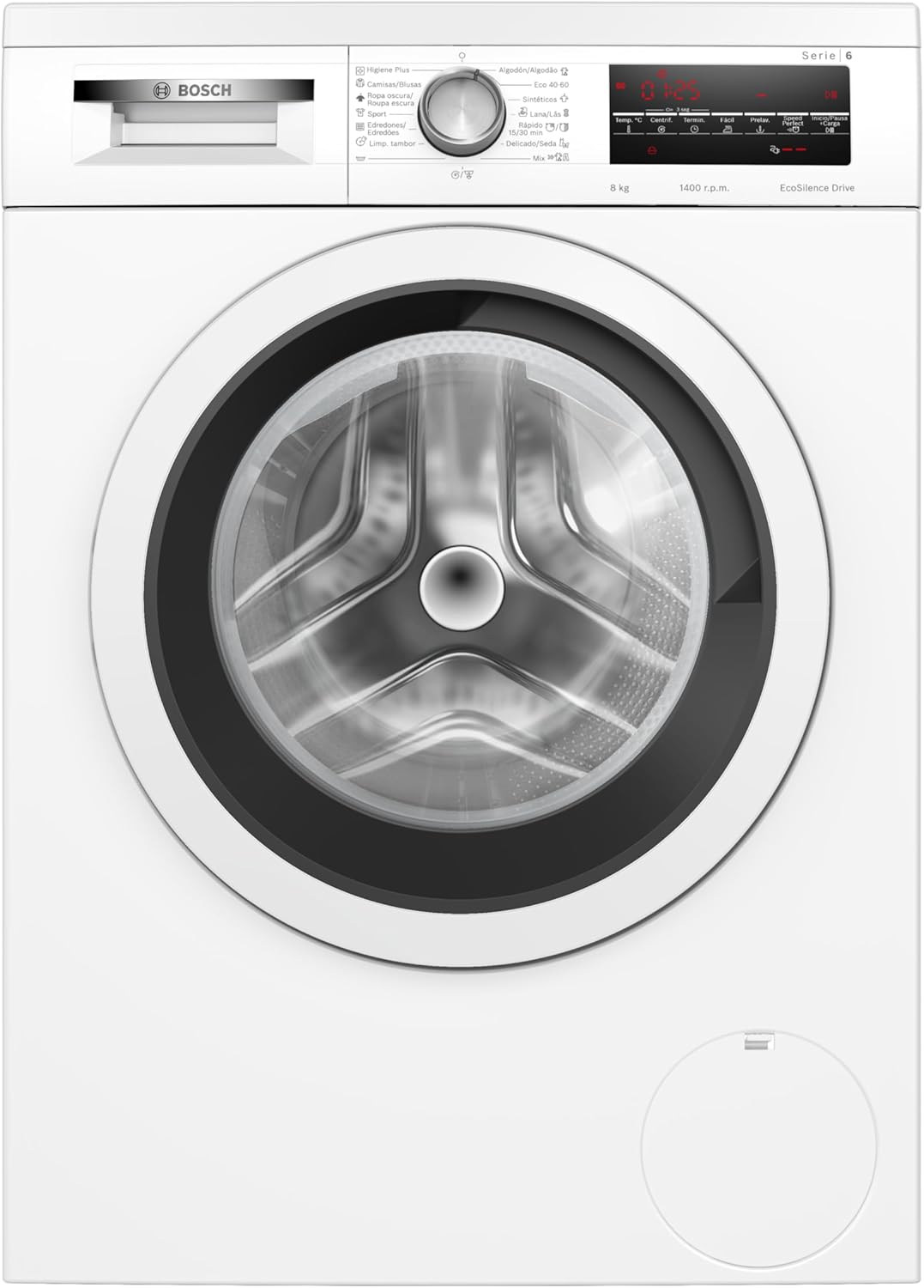 Lavadora Bosch Serie 6 WUU28T63ES - libre instalación - carga frontal de 8 kg - EcoSilence - programas Eco y rápidos - blanca-Palolyhaven