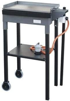 Barbacoa gas portátil con plancha plegable - acero carbono - paellero 300 mm - ruedas - 59 x 41 x 90 cm-Palolyhaven