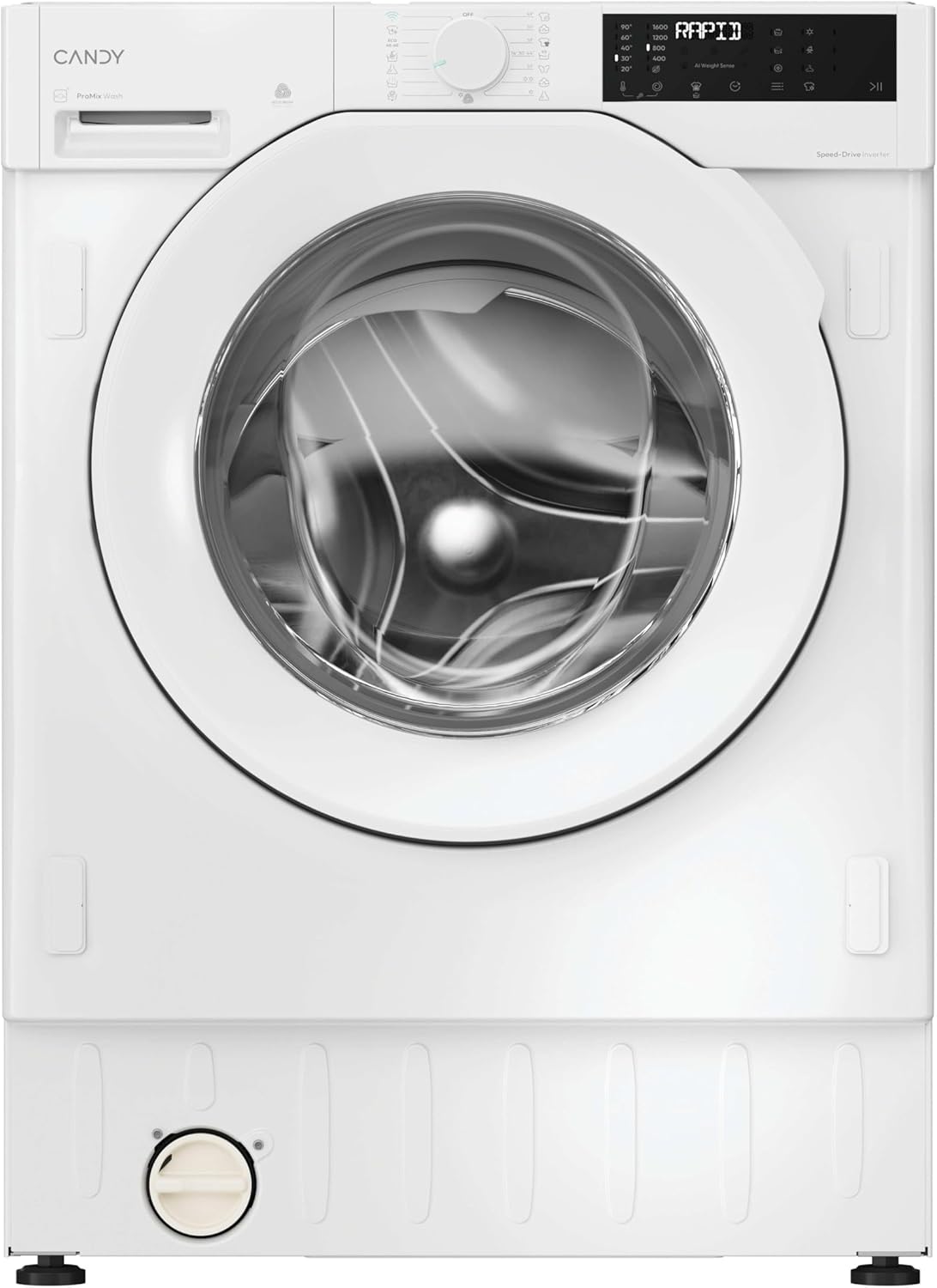 Lavadora secadora integrable Candy Pro Wash 400 BC4S695M6D8-S - lava 9 kg y seca 5 kg - 1600 rpm - WiFi - vapor - blanca-Palolyhaven