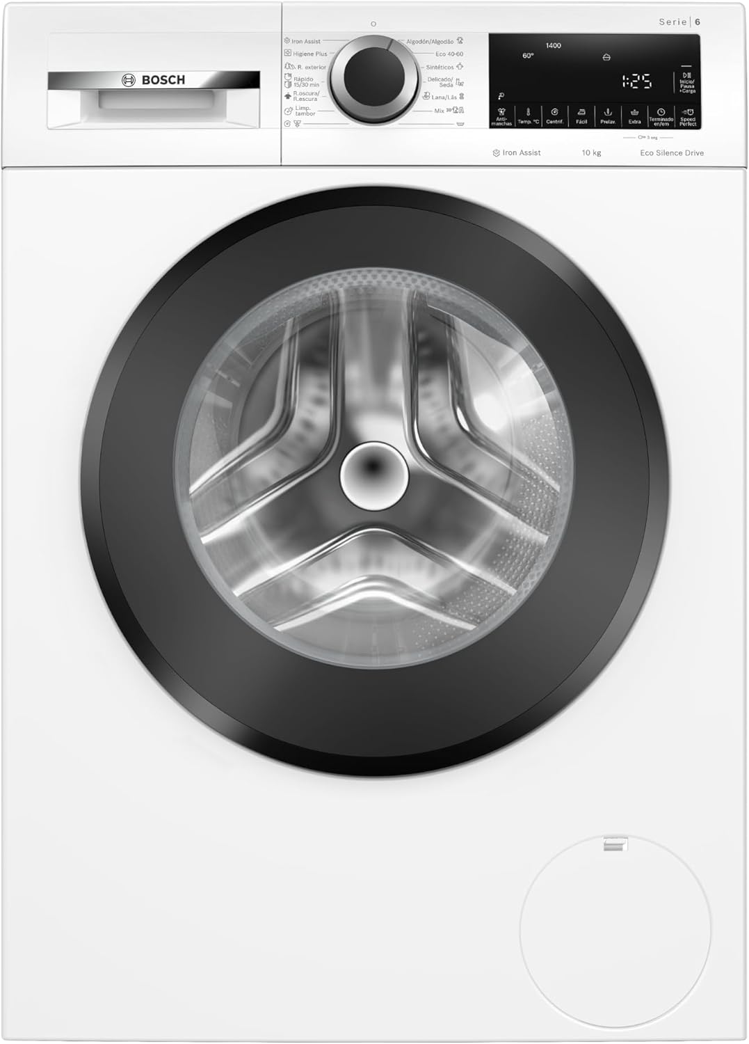 Lavadora Bosch WGG254Z5ES - carga frontal de 10 kg - Iron Assist - AntiManchas - pausa de carga - dosificación manual - blanca-Palolyhaven