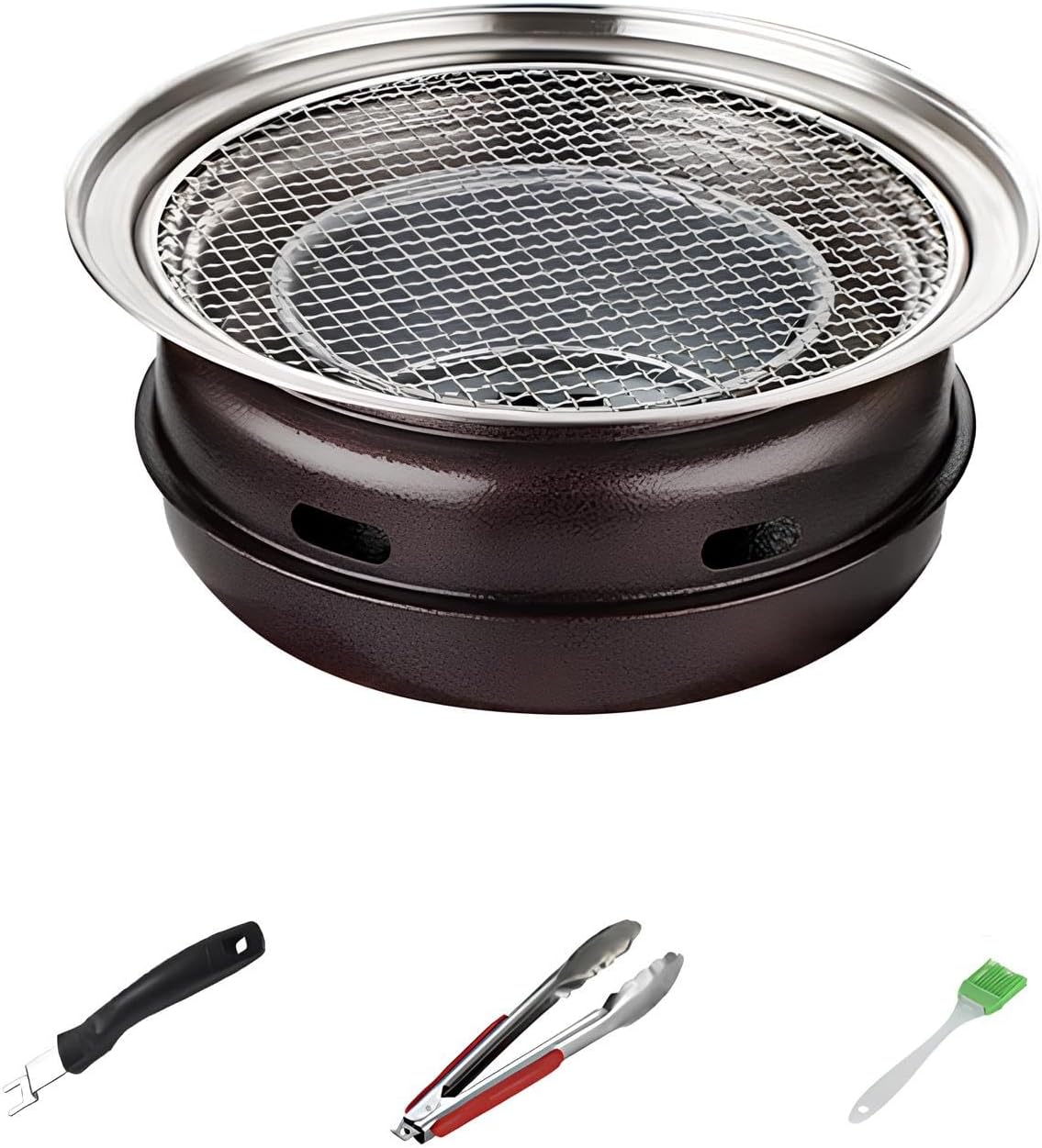 Parrilla de Carbón Extraíble - Estilo Coreano - 35 x 14 cm - Cocina de Mesa y Barbacoa-Palolyhaven