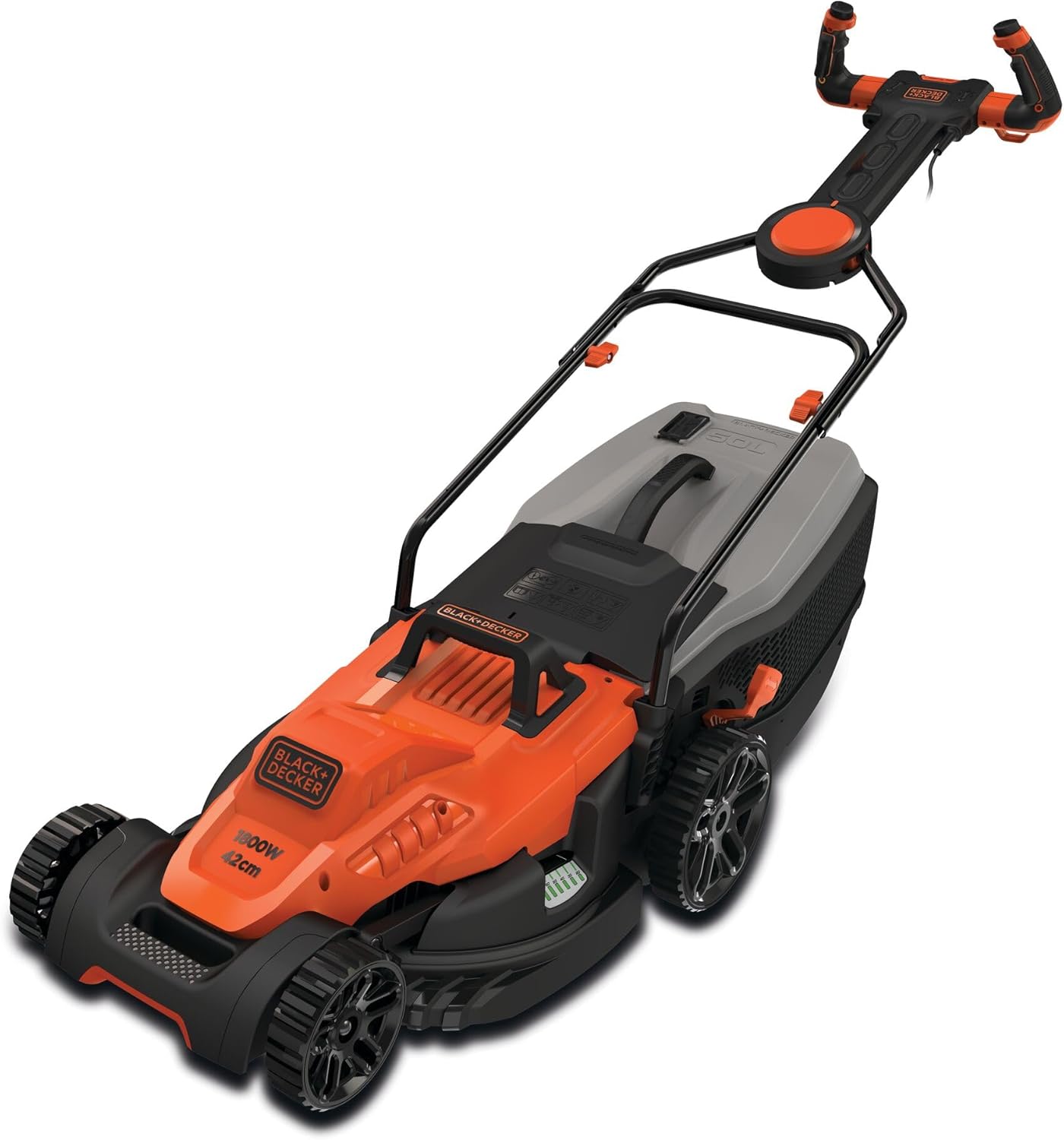 BLACK DECKER BEMW481ES Cortacesped Electrico 1800W 42cm Jardin Residencial Cable Alimentado Corte Potente - Cortacesped BLACK DECKER-Palolyhaven