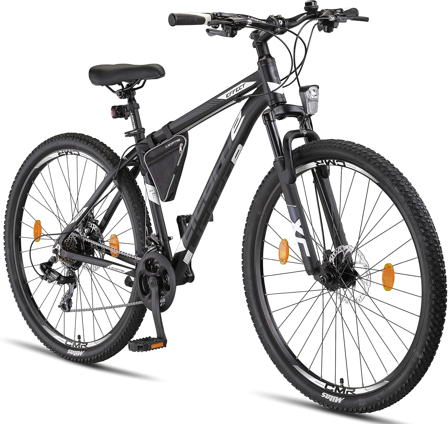 Bicicleta de montaña 29 pulgadas Licorne Effect Premium - 21 velocidades - frenos de disco dobles - cuadro de aluminio - negro y blanco-Palolyhaven