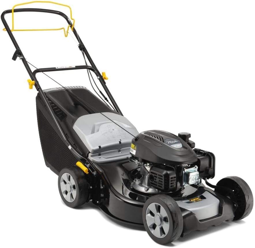 Cortacésped de gasolina autopropulsado - Motor 125 CC - Corte 46 cm - Recogedor 60 L para jardín residencial - Negro-Palolyhaven