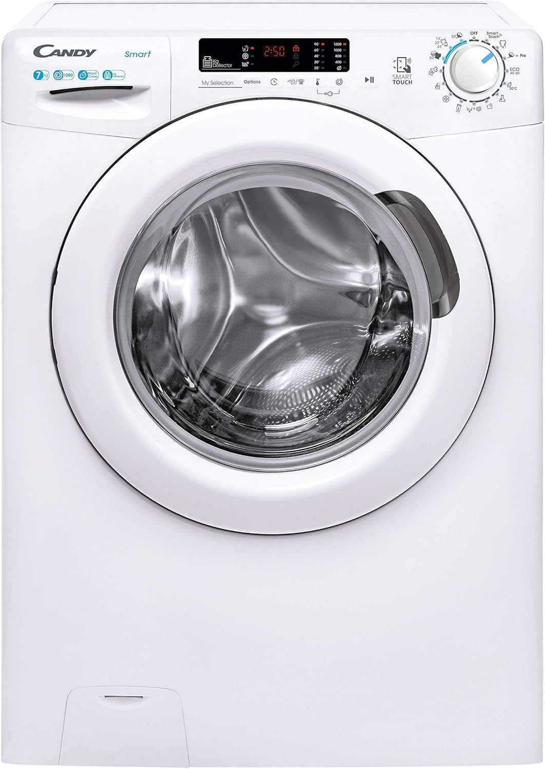 Candy Smart CS4 1272DE1-S lavadora 7kg 1200rpm NFC 5 programas rapidos acero inoxidable blanco-Palolyhaven