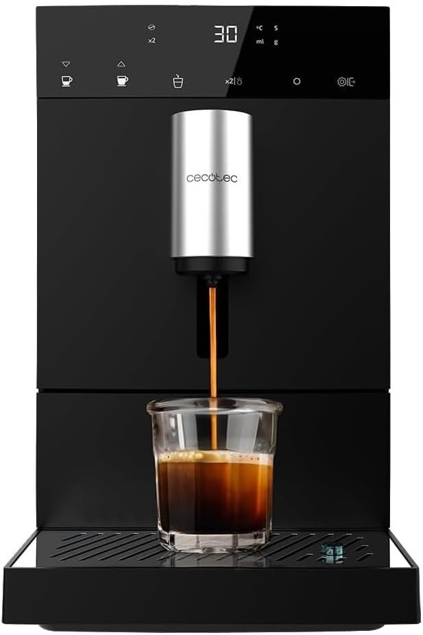 Cecotec Cumbia Cremmaet Compact Cafetera Superautomática 19 Bares con Molinillo Integrado Sistema Thermoblock y Limpieza Automática 1,1L-Palolyhaven
