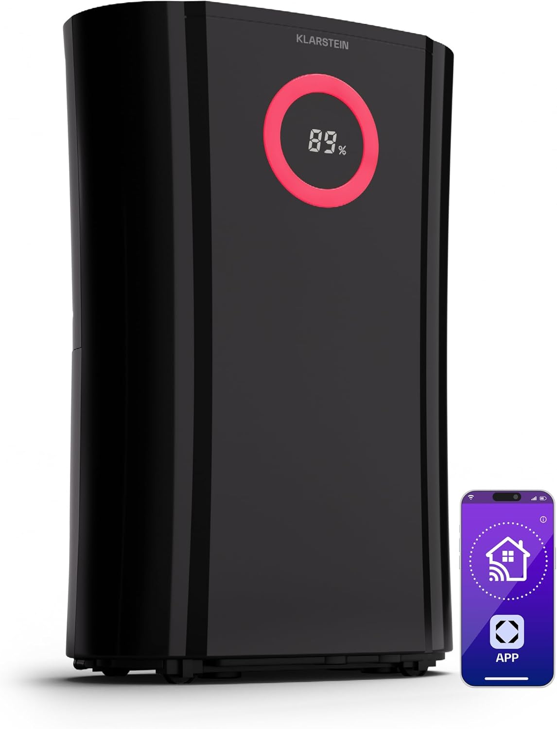 Deshumidificador KLARSTEIN DryFy Pro Connect 20 - WiFi - 20 L al día - depósito de 4 L - control mediante aplicación - temporizador de 24 horas - negro-Palolyhaven